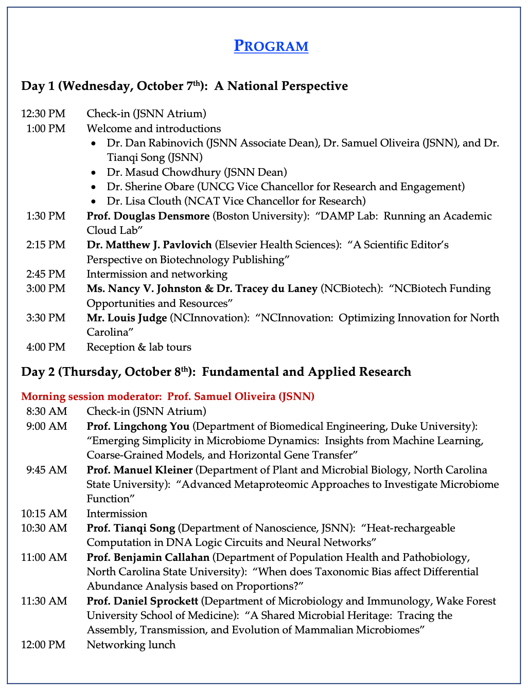 NanoImpacts 2026 program for October 7 and the morning of October 8.